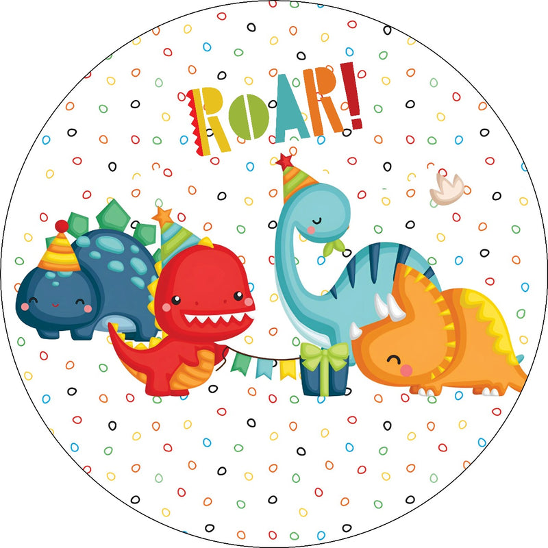 Capa Painel Redondo Mesa Dino Baby Sublimado C/ Elástico 50×50Cm 12