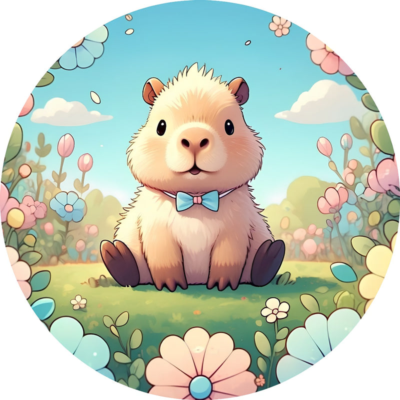 Capa Painel Redondo Mesa Capivara Sublimado C/ Elástico 50×50Cm 17