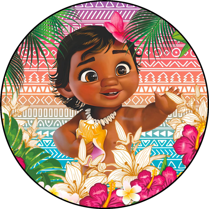 Capa Painel Redondo Mesa Moana Baby Sublimado C/ Elástico 50×50Cm 07