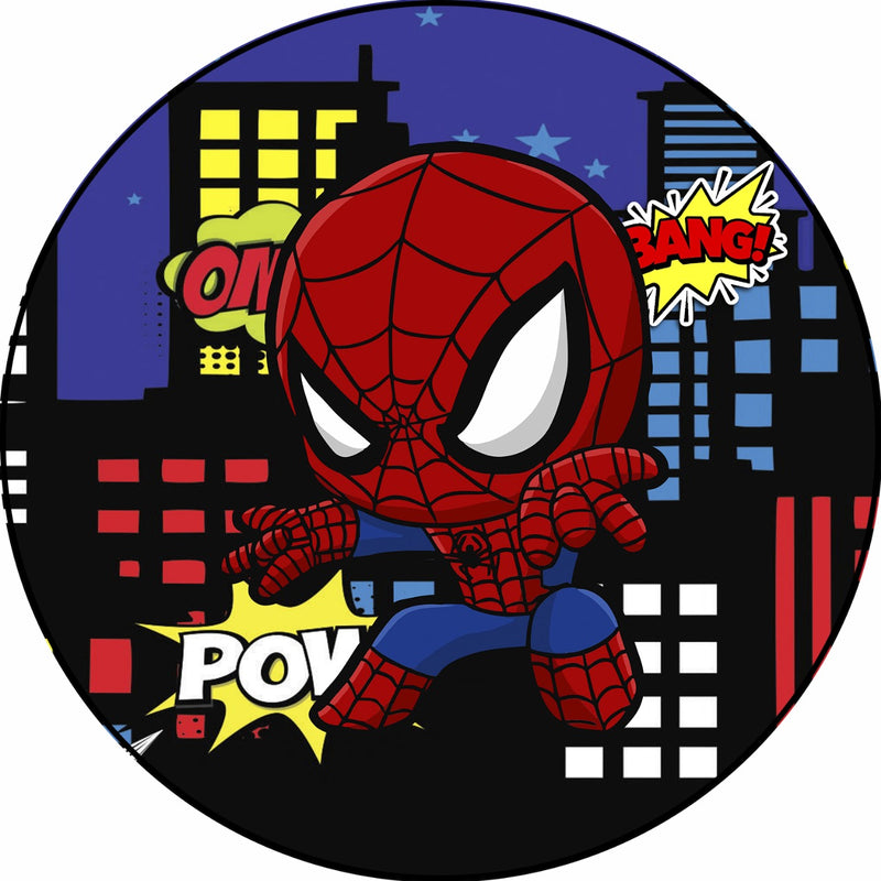Capa Painel Redondo Mesa Homem Aranha Sublimado C/ Elástico 50×50Cm 10
