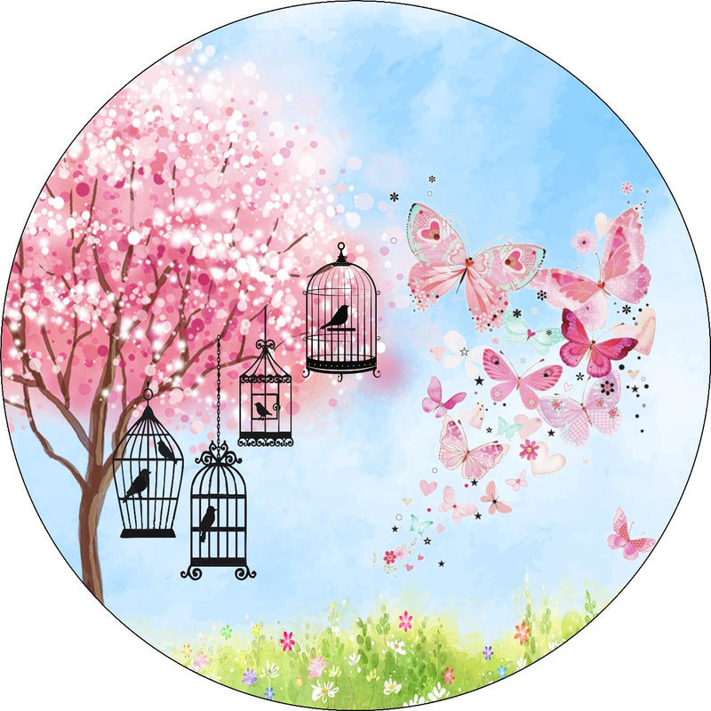 Capa Painel Redondo Mesa Jardim Sublimado C/ Elástico 50×50Cm 06