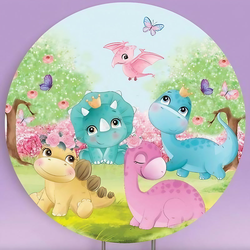 Capa Painel Redondo Mesa Dino Baby Sublimado C/ Elástico 50×50Cm 18