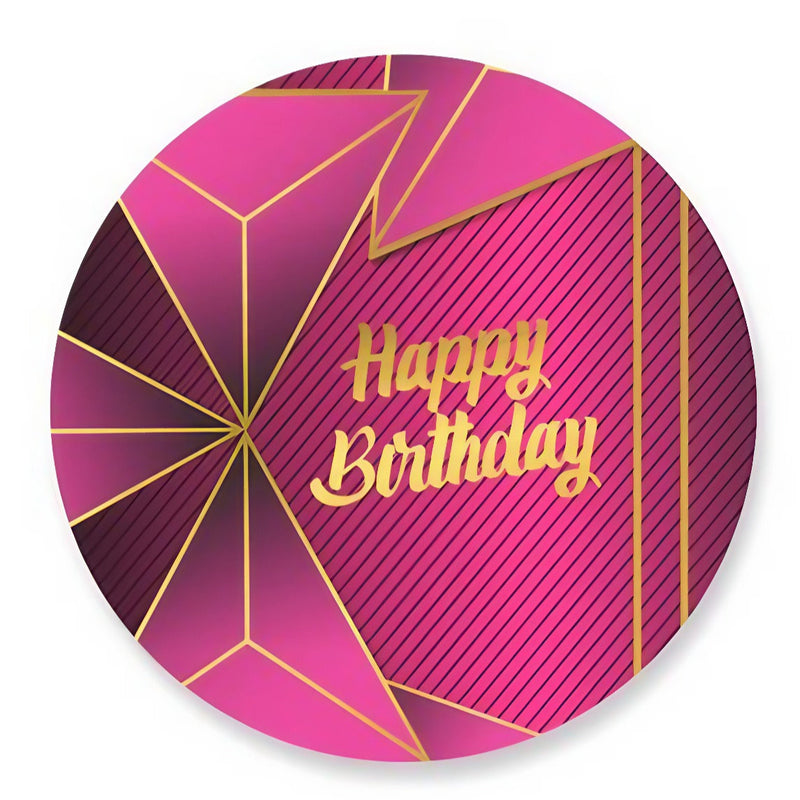 Capa Painel Redondo Mesa Happy Birthday Sublimado C/ Elástico 50×50Cm 19