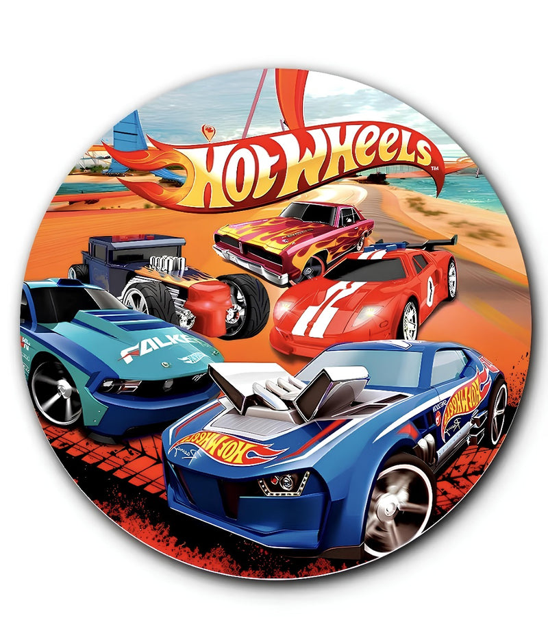 Capa Painel Redondo Mesa Hot Wheels Sublimado C/ Elástico 50×50Cm 08