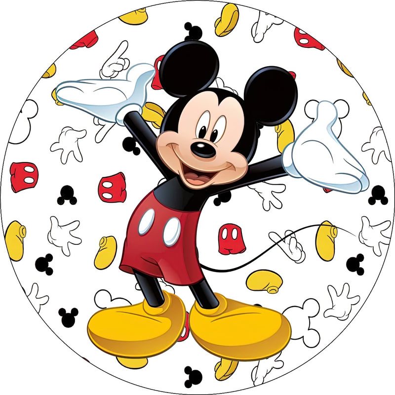 Capa Painel Redondo Mesa Mickey Sublimado C/ Elástico 50×50Cm 08