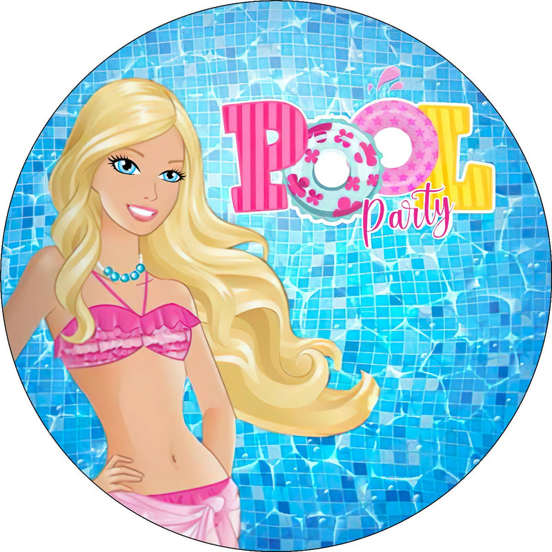 Capa Painel Redondo Mesa Barbie Sublimado C/ Elástico 50×50Cm 10