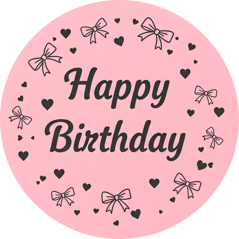 Capa Painel Redondo Mesa Happy Birthday Sublimado C/ Elástico 50×50Cm 05