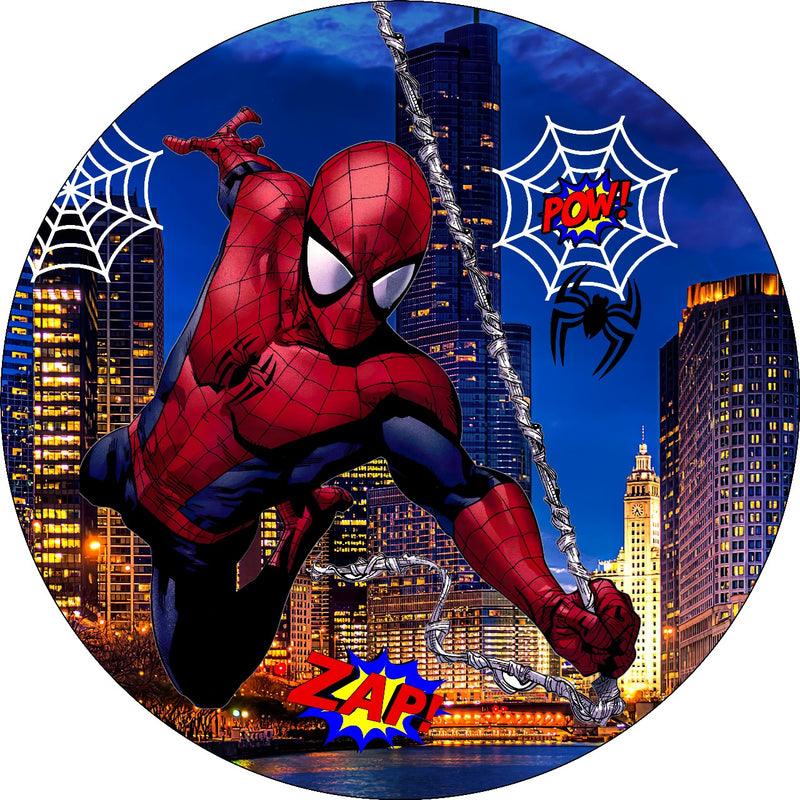 Capa Painel Redondo Mesa Homem Aranha Sublimado C/ Elástico 50×50Cm 12