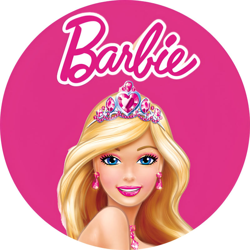 Capa Painel Redondo Mesa Barbie Sublimado C/ Elástico 50×50Cm 09