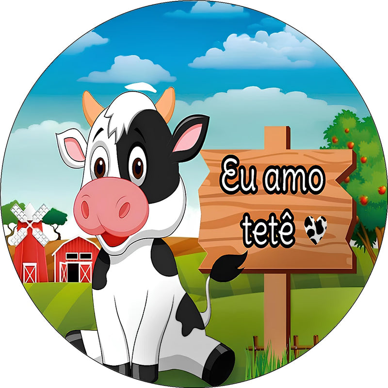 Capa Painel Redondo Mesa Amo Meu Tetê Sublimado C/ Elástico 50×50Cm 07