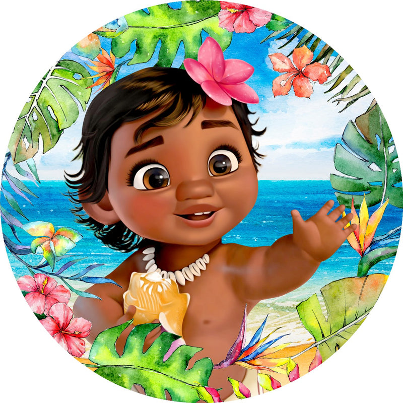 Capa Painel Redondo Mesa Moana Baby Sublimado C/ Elástico 50×50Cm 04