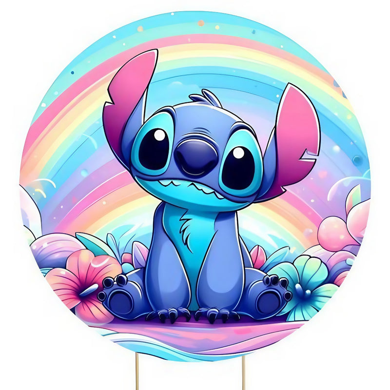 Capa Painel Redondo Mesa Lilo & Stitch Sublimado C/ Elástico 50×50Cm 19