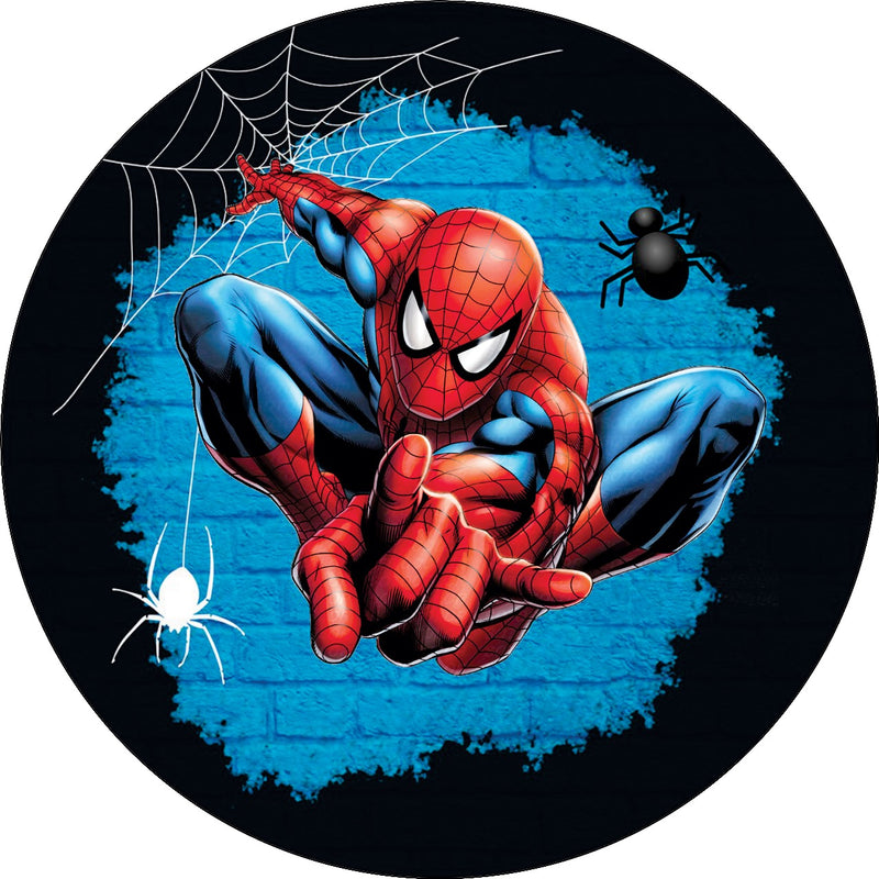 Capa Painel Redondo Mesa Homem Aranha Sublimado C/ Elástico 50×50Cm 14