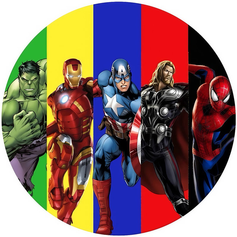 Capa Painel Redondo Mesa Vingadores Sublimado C/ Elástico 50×50Cm 15