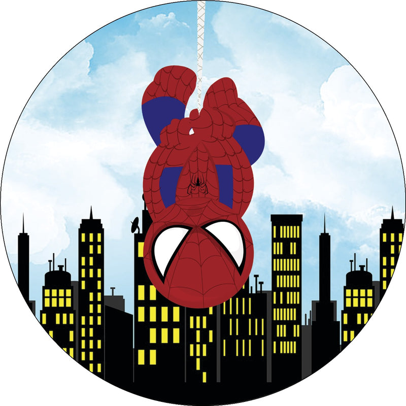Capa Painel Redondo Mesa Homem Aranha Sublimado C/ Elástico 50×50Cm 08