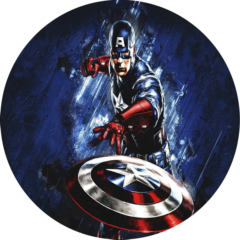 Capa Painel Redondo Mesa Capitão América Sublimado C/ Elástico 50×50Cm 01