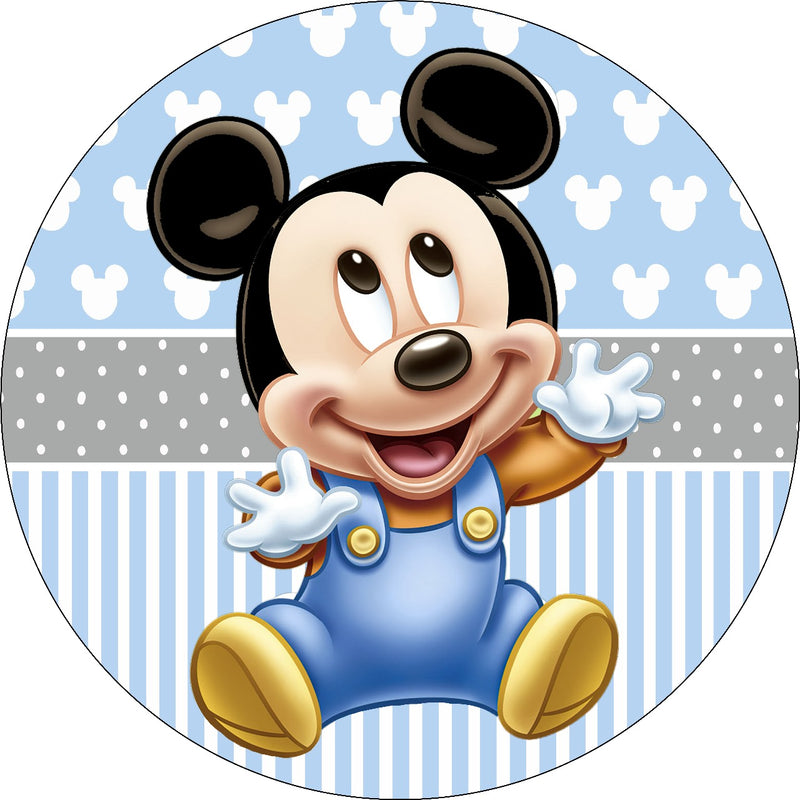 Capa Painel Redondo Mesa Mickey Sublimado C/ Elástico 50×50Cm 11