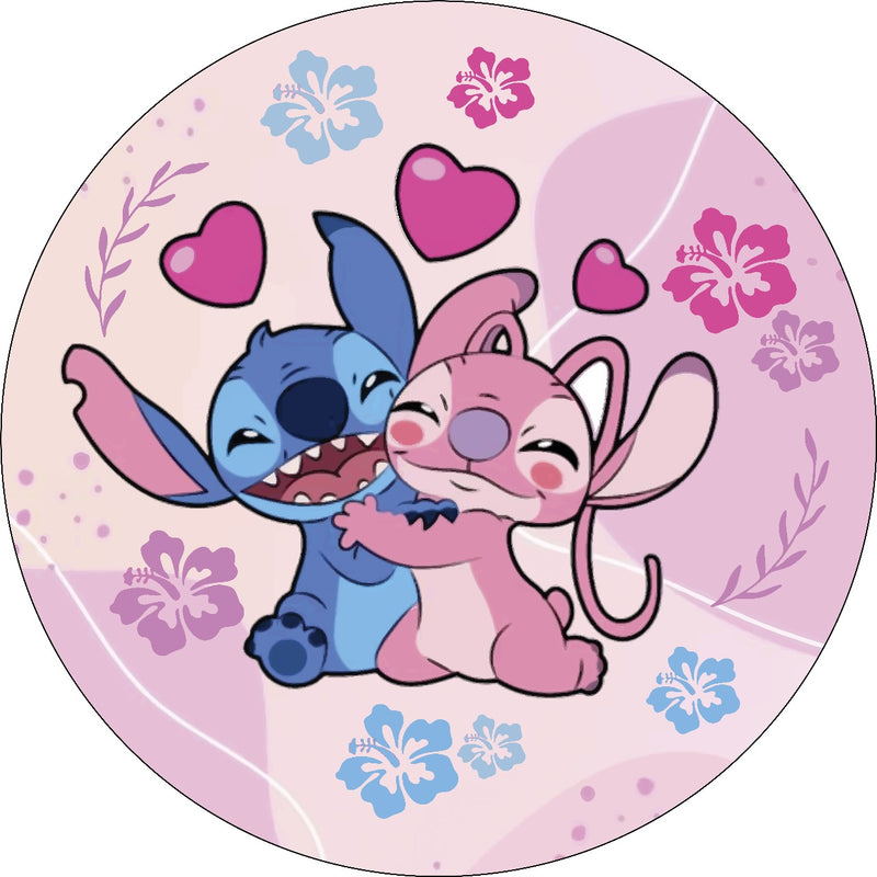 Capa Painel Redondo Mesa Lilo & Stitch Sublimado C/ Elástico 50×50Cm 09