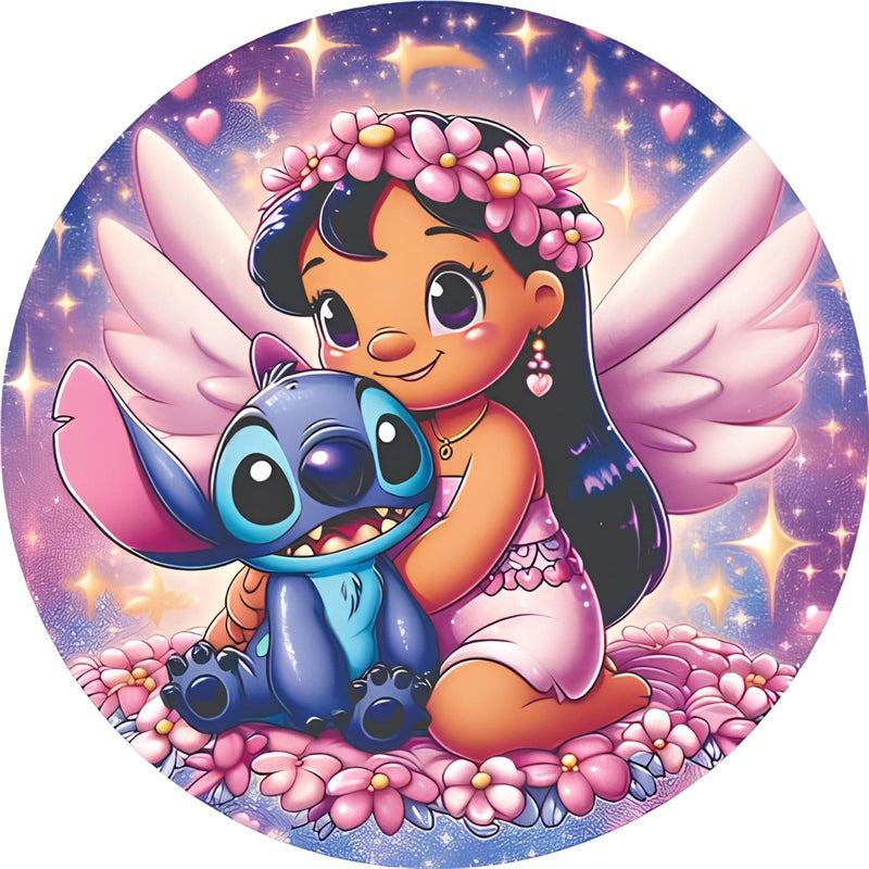 Capa Painel Redondo Mesa Lilo & Stitch Sublimado C/ Elástico 50×50Cm 20