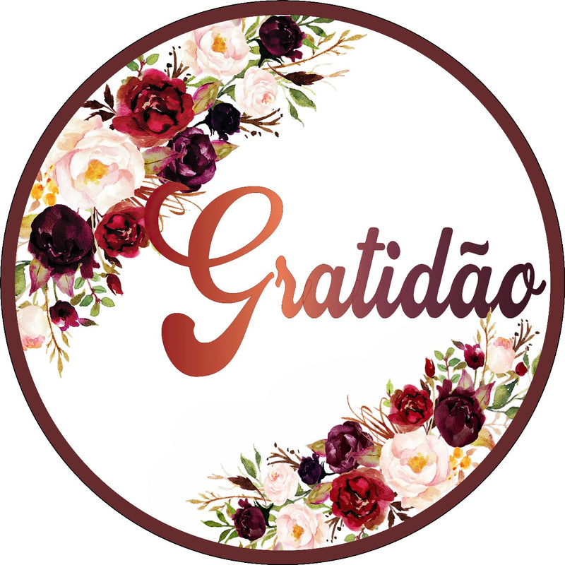 Capa Painel Redondo Mesa Gratidão Sublimado C/ Elástico 50×50Cm 04
