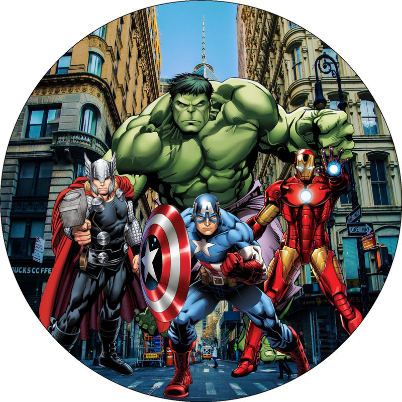 Capa Painel Redondo Mesa Vingadores Sublimado C/ Elástico 50×50Cm 14