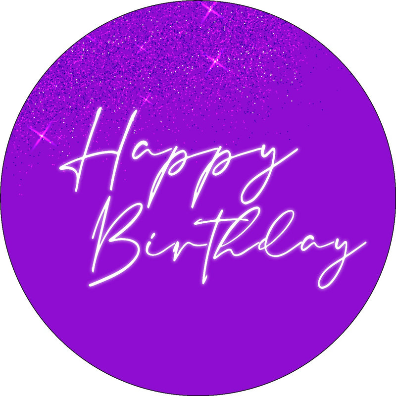Capa Painel Redondo Mesa Happy Birthday Sublimado C/ Elástico 50×50Cm 12