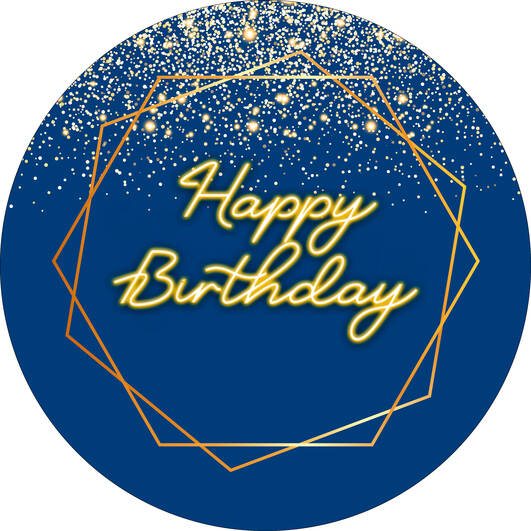 Capa Painel Redondo Mesa Happy Birthday Sublimado C/ Elástico 50×50Cm 09