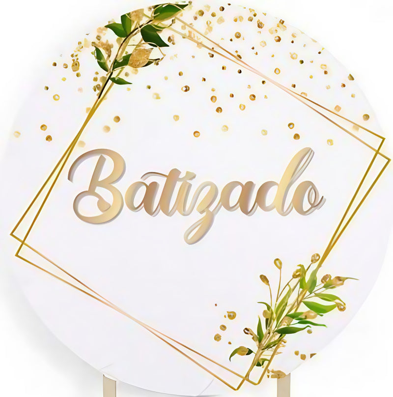 Capa Painel Redondo Mesa Batizado Sublimado C/ Elástico 50×50Cm 20