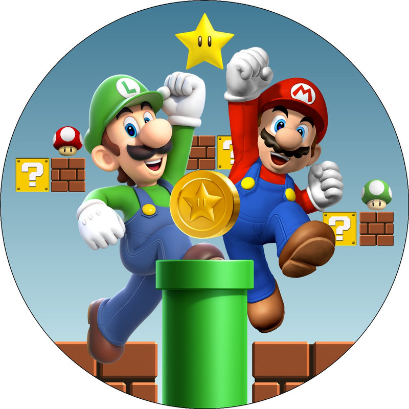 Capa Painel Redondo Mesa Super Mario Sublimado C/ Elástico 50×50Cm 04