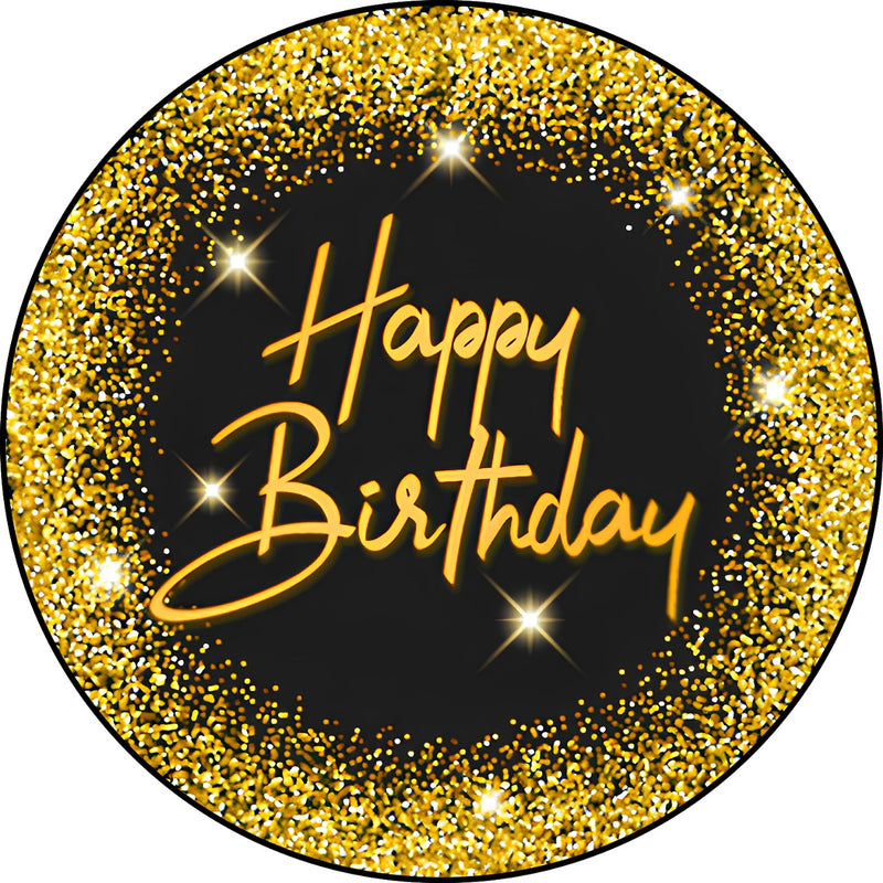 Capa Painel Redondo Mesa Happy Birthday Sublimado C/ Elástico 50×50Cm 13