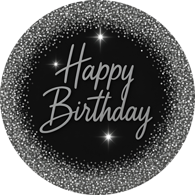 Capa Painel Redondo Mesa Happy Birthday Sublimado C/ Elástico 50×50Cm 07