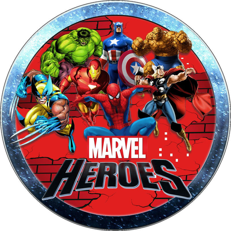 Capa Painel Redondo Mesa Vingadores Sublimado C/ Elástico 50×50Cm 11