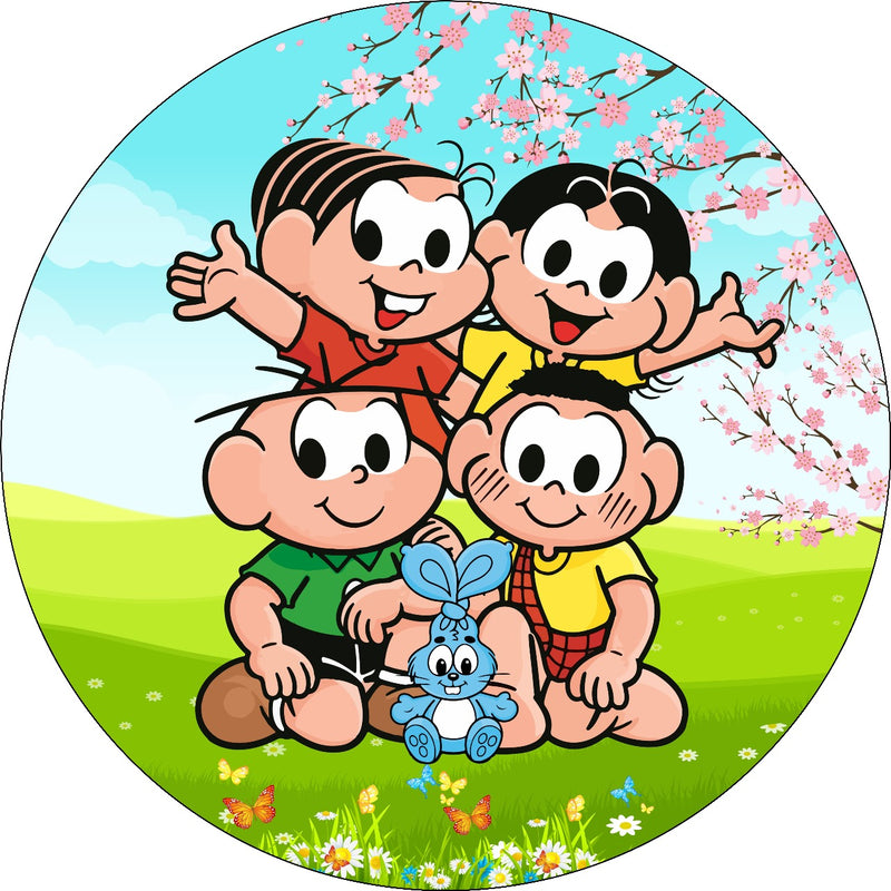 Capa Painel Redondo Mesa Turma da Mônica Sublimado C/ Elástico 50×50Cm 07
