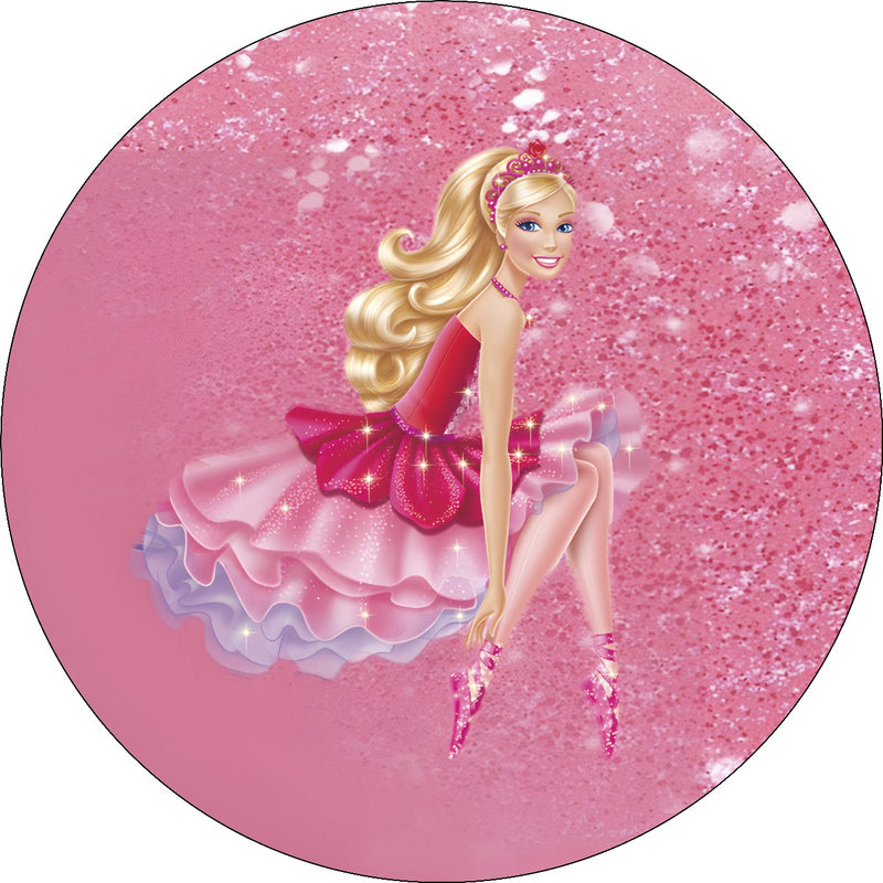 Capa Painel Redondo Mesa Barbie Sublimado C/ Elástico 50×50Cm 13