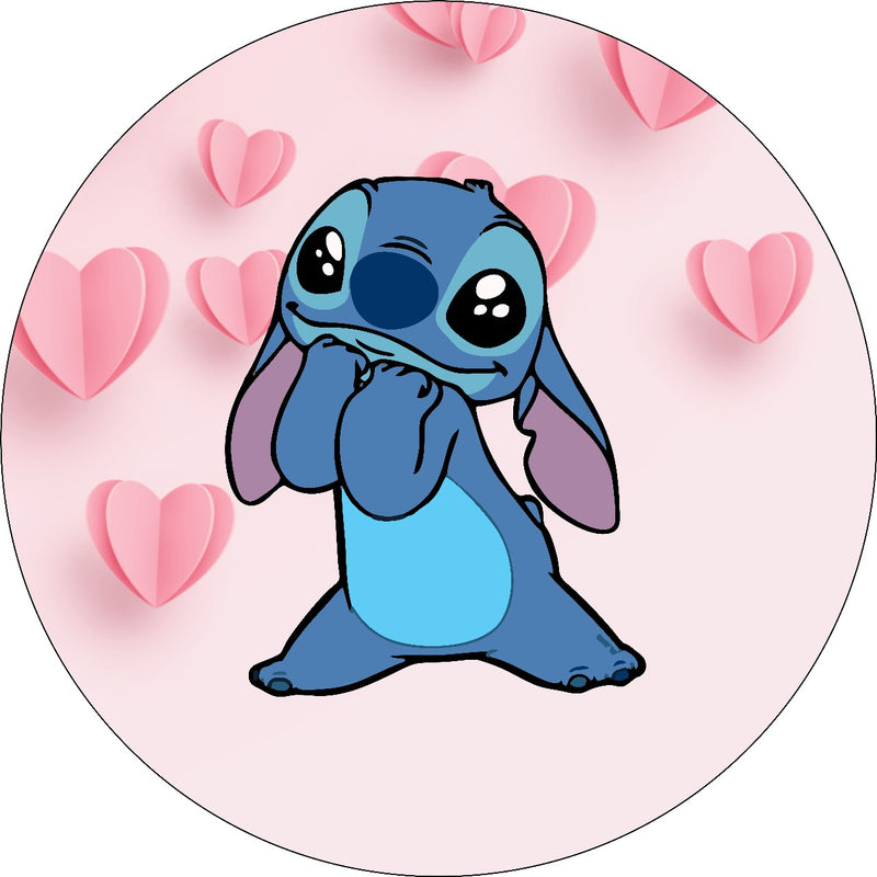 Capa Painel Redondo Mesa Lilo & Stitch Sublimado C/ Elástico 50×50Cm 13