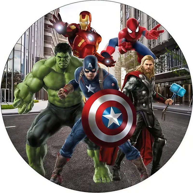 Capa Painel Redondo Mesa Vingadores Sublimado C/ Elástico 50×50Cm 17