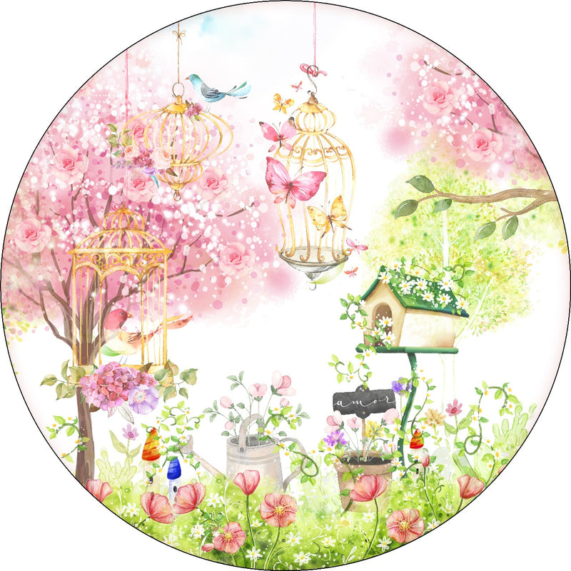 Capa Painel Redondo Mesa Jardim Sublimado C/ Elástico 50×50Cm 08