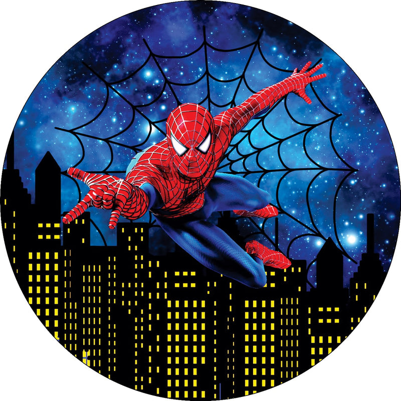 Capa Painel Redondo Mesa Homem Aranha Sublimado C/ Elástico 50×50Cm 23