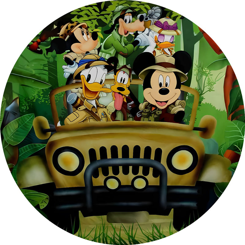 Capa Painel Redondo Mesa Mickey Sublimado C/ Elástico 50×50Cm 18