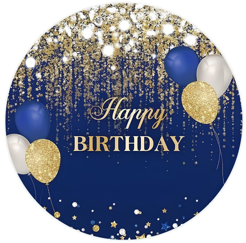 Capa Painel Redondo Mesa Happy Birthday Sublimado C/ Elástico 50×50Cm 02