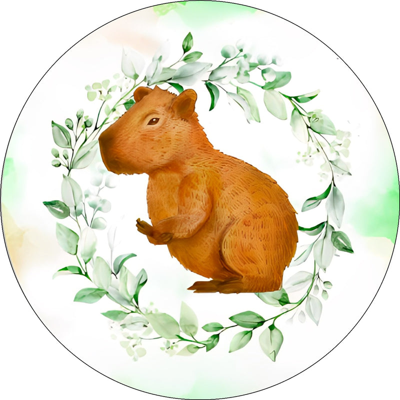 Capa Painel Redondo Mesa Capivara Sublimado C/ Elástico 50×50Cm 02
