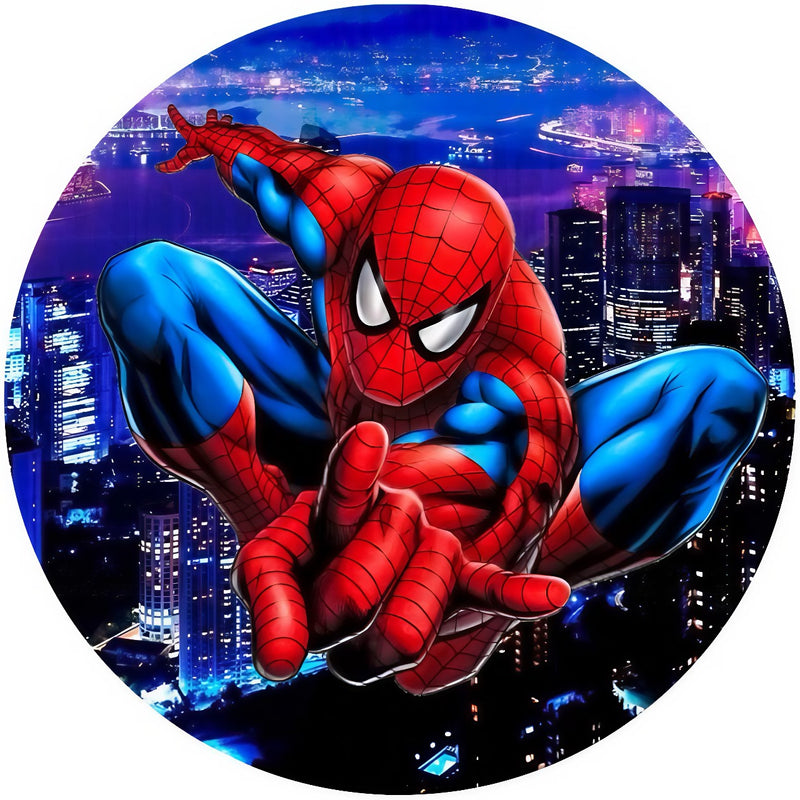Capa Painel Redondo Mesa Homem Aranha Sublimado C/ Elástico 50×50Cm 25