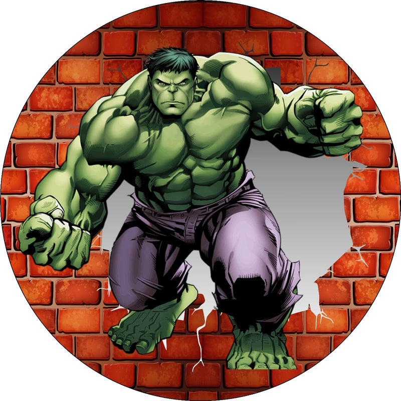 Capa Painel Redondo Mesa Hulk Sublimado C/ Elástico 50×50Cm 04