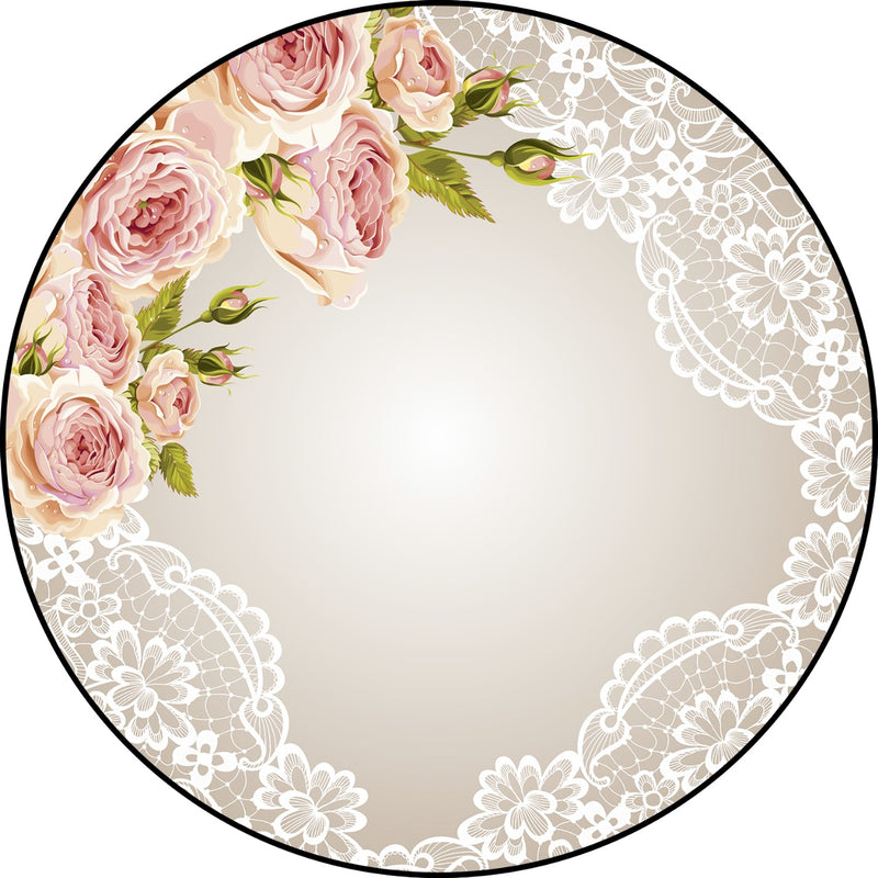 Capa Painel Redondo Mesa Floral Sublimado C/ Elástico 50×50Cm 38