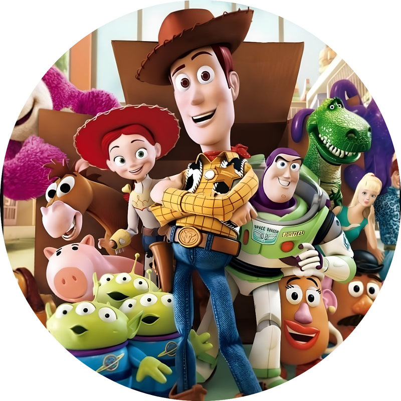 Capa Painel Redondo Mesa Toy Story Sublimado C/ Elástico 50×50Cm 01
