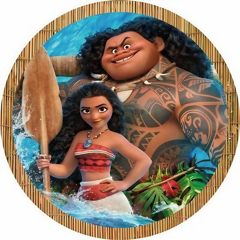 Capa Painel Redondo Mesa Moana Sublimado C/ Elástico 50×50Cm 10