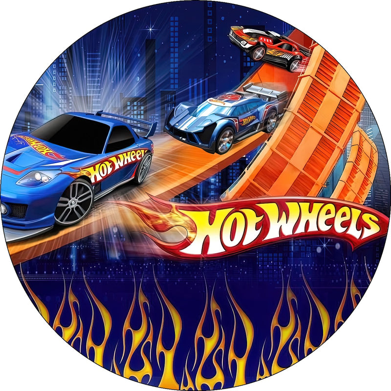 Capa Painel Redondo Mesa Hot Wheels Sublimado C/ Elástico 50×50Cm 05