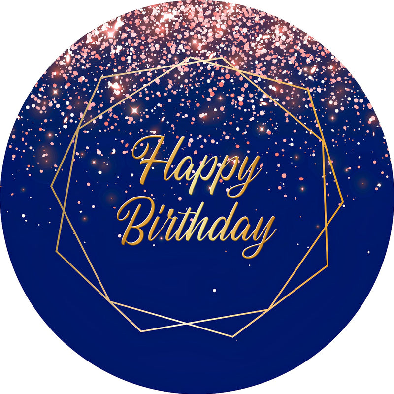 Capa Painel Redondo Mesa Happy Birthday Sublimado C/ Elástico 50×50Cm 08