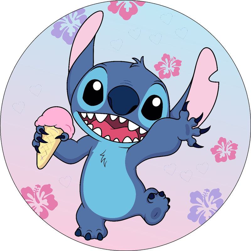 Capa Painel Redondo Mesa Lilo & Stitch Sublimado C/ Elástico 50×50Cm 16