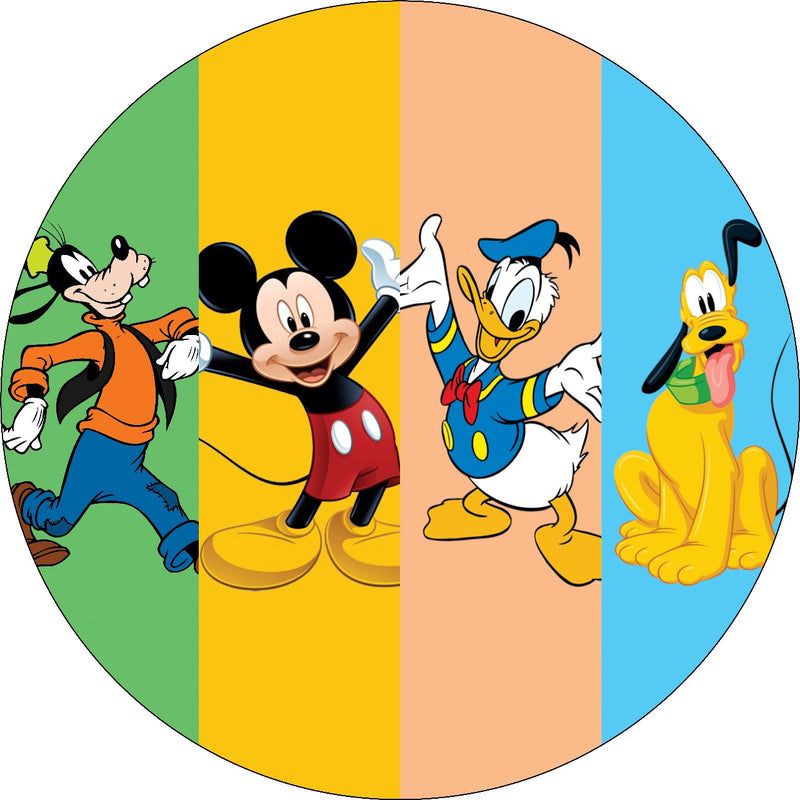 Capa Painel Redondo Mesa Mickey Sublimado C/ Elástico 50×50Cm 13